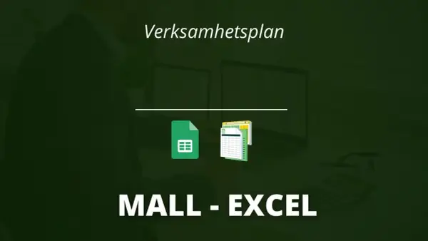 Verksamhetsplan mall i Excel. En mall för att planera din verksamhet.